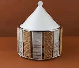 Recipiente para Calentar Comida, Negro Mate, Acanalado, Metálico, con Tapa Abatible, Plegable, Apilable, Impermeable, Diseño de Lujo para Buffet - Product Image 6