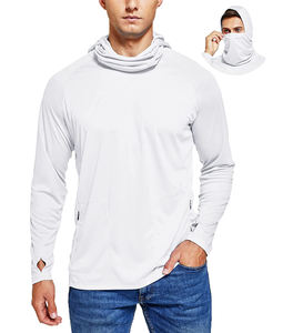 เสื้อฮู้ดตกปลาคุณภาพสูงสำหรับผู้ชาย เสื้อฮู้ดป้องกันแสงแดด UPF 50+ เสื้อเชิ้ตสำหรับตกปลาและเดินป่า SPF เสื้อคุณภาพเยี่ยมพร้อมผ้าคลุมคอ - Product Image 1