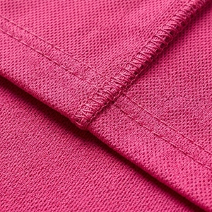 Women's Fitted Pink Short Sleeve pickleball Polo Turn down Collar Button Closure Moisture Wicking Solid Color Summer sports Wear - Product Image 5