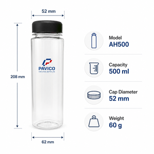 ขวด PET ใสขนาด 500 มล. พร้อมฝาเกลียวพลาสติกสำหรับบรรจุภัณฑ์อาหารแห้ง รับผลิตแบบ OEM ODM ขายส่ง - Product Image 2