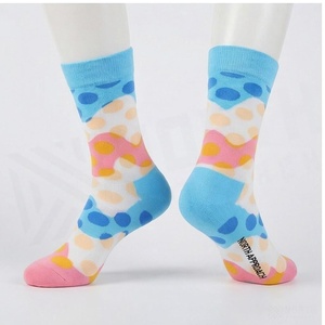 Crew <b>Socks</b> Dot Pattern Blue Pink Yellow Cotton <b>Breathable</b> Kids Summer Casual <b>Socks</b> - Product Image 3