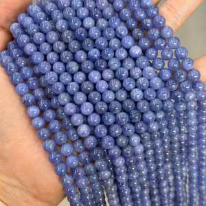 Perles lisses en Tanzanite bleue naturelle, certifiées IGI, ZUBEDA GEMS JEWELRY, fournitures pour la fabrication de bijoux, collier, bracelet - Product Image 1