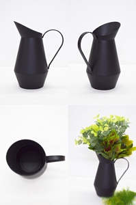 Hot Sale Black Powder Coating Modern <b>Unique</b> Premium Antique Nickel Plated Iron Flower <b>Vase</b> Luxuries Style <b>Vase</b> for Luxuries Home - Product Image 6
