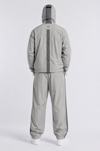 Ensemble tactique haut de gamme deux pièces : Balaclava à capuche coupe-vent en nylon Ripstop avec fermeture éclair et veste de course imperméable grande taille, vente en gros - Product Image 4