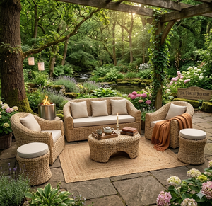 Conjunto de Sofás de Ratán Modernos para Exteriores, Muebles de Jardín de Mimbre de Lujo, Sofá Seccional para Patio, Sala de Estar de Resort o Villa, Venta al Por Mayor - Product Image 6