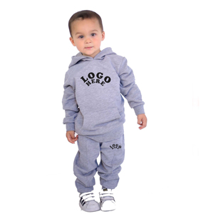 Ensembles de survêtements 2 pièces en coton pour enfants, ensemble sweat à capuche et pantalon uni, LOGO personnalisé, vente en gros, survêtements tendance pour enfants, ensemble pull pour fille et garçon - Product Image 1