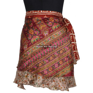 Minifalda India Mágica de 2 Capas, Talla Grande, Verano, para Mujer, Fabulosa Minifalda Hippie de Seda con Doble Capa - Product Image 5