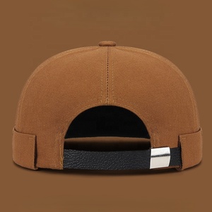 Haute qualité 100% coton 6 panneaux unisexe rue danse mode roulé manchette rayé Docker casquette visorless sans bord chapeau pour hommes femmes - Product Image 5