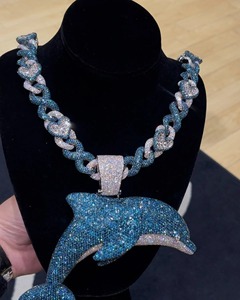 Colgante de Delfín Iced Hip Hop para Hombre, Delfín Iced con Moissanita VVS1, Plata de Ley 925, Chapado en Oro de 18K de Lujo, Certificado GCI IDGL - Product Image 6