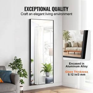 Specchio Rettangolare Extra Large 71x31FT con Cornice in Alluminio, da Appoggio o da Appendere, in Vetro Temperato - Product Image 4