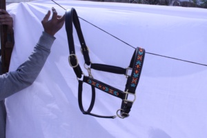 Harnais de cheval en cuir de qualité supérieure avec design perlé, harnais western rembourré réglable, têtière de cheval durable - Product Image 5