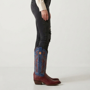 Botas Vaqueras de Cuero para Mujer con Bordado Artístico, Botas Vaqueras Occidentales de Cuero para Dama, Fabricante OEM de Botas Vaqueras de Cuero para Mujer - Product Image 4