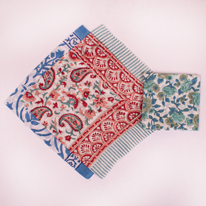Foulard bandana multicolore en coton style bohème, imprimé au bloc, fait main, unisexe, pour le visage ou comme bandeau, Craftjaipur Rajasthan, cache-cou - Product Image 2