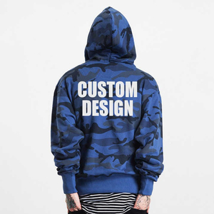 Custom Logo <b>Men's</b> Blue <b>Camo</b> <b>Hoodie</b> – Premium Cotton Fleece Camouflage Pullover – Urban Streetwear Manufacturing - Product Image 2
