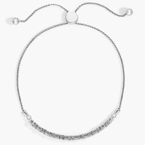 Diamond Alternating Bolo <b>Bracelet</b> in White Gold - Product Image 3