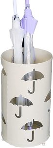 Porte-parapluie moderne en métal avec découpes pour parapluies, finition thermolaquée, design autoportant pour la décoration intérieure - Product Image 4