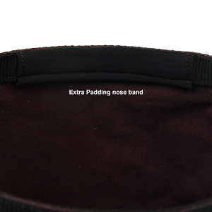 Maroon <b>Canvas</b> Horse Feed Bag Adjustable Strap Rectangular Leather Patch Durable Feeding Bag Bulk Wholesale OEM Supplier - Product Image 5