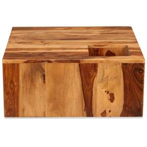 Petite table basse unique en bois d'acacia massif avec des graines de bois naturelles - Product Image 4