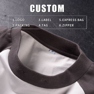 280gsm 100% Cotton Tshirt Wholesale Blank Custom Branded LOGO Printing Heavyweight Oversized Boxy Men's <b>Patchwork</b> T-<b>shirt</b> - Product Image 6