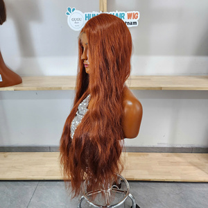 Cheveux vierges vietnamiens longs ondulés pour perruque en dentelle transparente, double trame, fermeture 5x5, 24 pouces, sans colle, bonnet moyen - Product Image 2