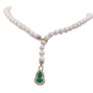 Collier long en perles non nucléaires Hulunbutton, environ 50 cm de long, avec chaîne facile à attacher, 7-8 mm - Product Image 5