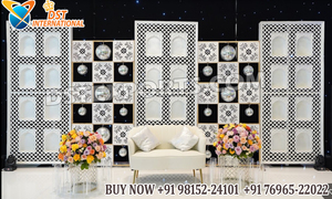 Mughal Heritage Style 3D Wedding Stage Frames Wholesale Arabic Style <b>Wooden</b> Backdrop Panels Muslim Sufi Night Stage Decoration - Product Image 5