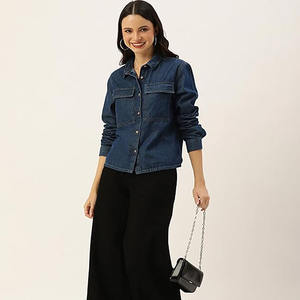 Camisas Vaqueras Casuales de Moda para Mujer, Corte Regular, Doble Botonadura, Estilo Vaquero, Camisas Vaqueras para Uso Diario, Camisa Vaquera Profesional - Product Image 2