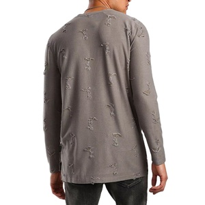 New Streetwear <b>Dropped</b> Shoulder Oversize Tshirt Men <b>Acid</b> Wash Vintage Distressed Boxy Short Sleeve Mock Neck Anti-Wrinkle Print - Product Image 5