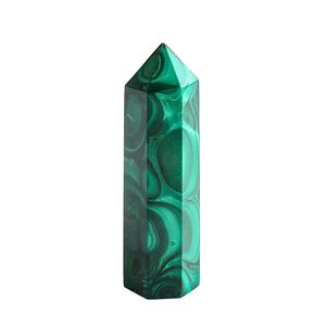 Venta al por mayor amor estilo cristal Natural malaquita Torre punto piedra semipreciosa artesanía Feng Shui técnica tallada recuerdo - Product Image 2