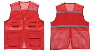 High Visibility Safety Vest Custom Your Logo Protective Workwear with Pockets With Reflective <b>Strips</b> Outdoor Work Vest - Product Image 3