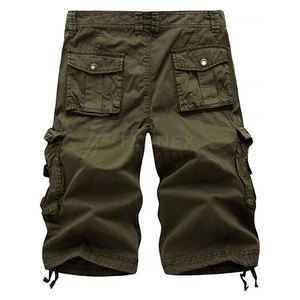 <b>Lightweight</b> Solid 100% Cotton <b>Cargo</b> <b>Shorts</b> with Breathable Fabric Multiple Pockets Adjustable Waist Summer Casual Clothing - Product Image 2
