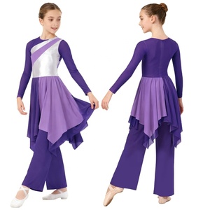 Tenue de danse lyrique pour filles de 6 à 16 ans, robe de performance de culte avec pantalon, vêtements d'entraînement pour événements et entraînements - Product Image 3
