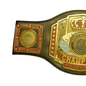 Cinturón de Campeón Mundial de Kickboxing de Alta Calidad con Corona Dorada y Diseño Global, Edición de Coleccionista de Títulos de Lucha Libre de Alta Calidad - Product Image 4