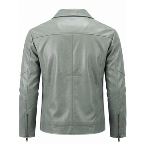 Lightweight <b>Men's</b> Leather Fashion <b>Jacket</b> For Spring Wear <b>Thin</b> Leather Coat Breathable Slim Fit Fashionable <b>Men's</b> Clothing - Product Image 2
