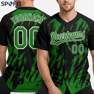 เสื้อเบสบอลทีมแบบกำหนดเอง พิมพ์ลายดิจิทัล โพลีเอสเตอร์ แห้งเร็ว ทรงพอดีตัว คอเฮนลีย์ พร้อมชื่อและหมายเลข - Product Image 5