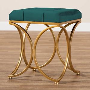 Taburete cuadrado de metal otomano para sentarse, muebles de sala de estar, taburete de oficina, taburete otomano de terciopelo, taburete para reposapiés, decoración del hogar - Product Image 4