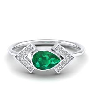 Anillos REYES de Alta Calidad con Moissanita y Esmeralda en Plata de Ley 925, Impresionante Joyería Nupcial para Mujer - Product Image 1