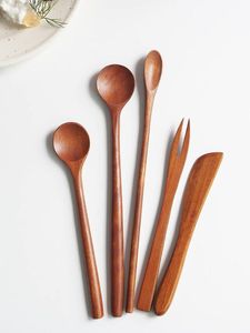 Organic Touch Handmade Wooden Serving Spoon Long Handle Classic Design Eco-Friendly Uncoated Wood Craft Kitchen Utensil <b>Presents</b> - Product Image 3