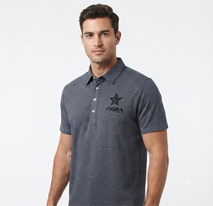 Camiseta Polo de Hombre OEM de Alta Calidad, Tela de Seda de Hielo, Logotipo Bordado Personalizado, Antiarrugas, Camiseta de Golf de Alta Gama, 100% Poliéster Spandex - Product Image 1