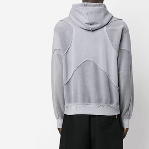 Sweat-shirt à capuche pour homme en molleton épais avec motif ajouré brodé et cordon de serrage - Product Image 6