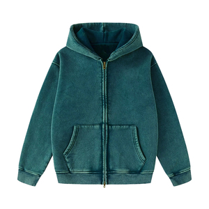 Sudadera con Capucha y Cremallera para Hombre, Corte Regular, Forro Polar, Informal, para Otoño, Color Sólido, Tejido de Algodón, Cremallera Completa, Bolsillos Delanteros - Product Image 1