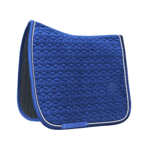 Trend Blue <b>Velvet</b> Dressage Saddle Pad 3D Diamond <b>Quilted</b> Fleece Lining All-Purpose Riding Training Durable Factory Price - Product Image 1