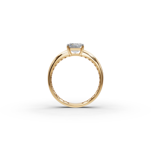 Bague en or avec diamant taille émeraude de 1,5 carat - Product Image 2