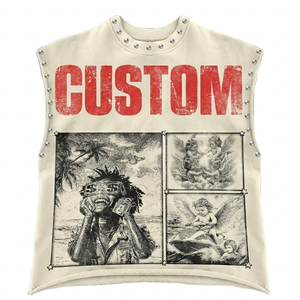 T-shirt personnalisé SHY SPORTS avec impression graphique en strass, 100% coton jersey, coupe courte, poids lourd, unisexe, pour l'été - Product Image 1