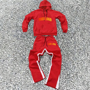 Sudadera con Capucha y Pantalones Deportivos con Logotipo Personalizado, 100% Algodón Felpa, Diseño de Logotipo Serigrafiado, Estilo Urbano, Conjuntos Deportivos para Hombre - Product Image 1