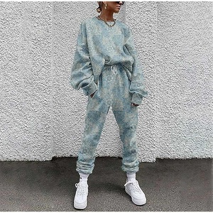 New Fashion Tie Dye Women's Tracksuit Drawstring Long Sleeve 2 Piece Set High Waist Running Suit 2021 Casual Sets Sweat Suit - Product Image 5