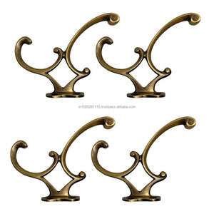 Wall mounted brass wall <b>hooks</b> provide elegant solution for organizing coats <b>towels</b> accessories efficiently in home spaces - Product Image 2