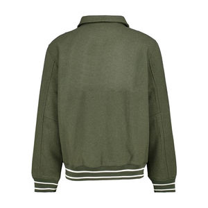 OEM Custom Men's Hooded <b>Winter</b> <b>Quilted</b> Varsity Jacket with Canvas Fabric Embroidered Patches Custom Logo - Product Image 5