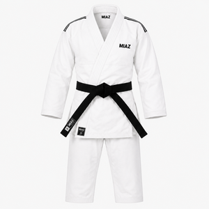 MIAZ Taekwondo Uniform <b>White</b> Cotton Adult Unisex Regular Fit Durable Lightweight Breathable Martial Arts Wear Kit Wholesale Rate - Product Image 1