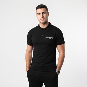 Chemises polo homme manches courtes haute qualité, logo personnalisé, t-shirt polo homme couleur noire unie pour homme - Product Image 1